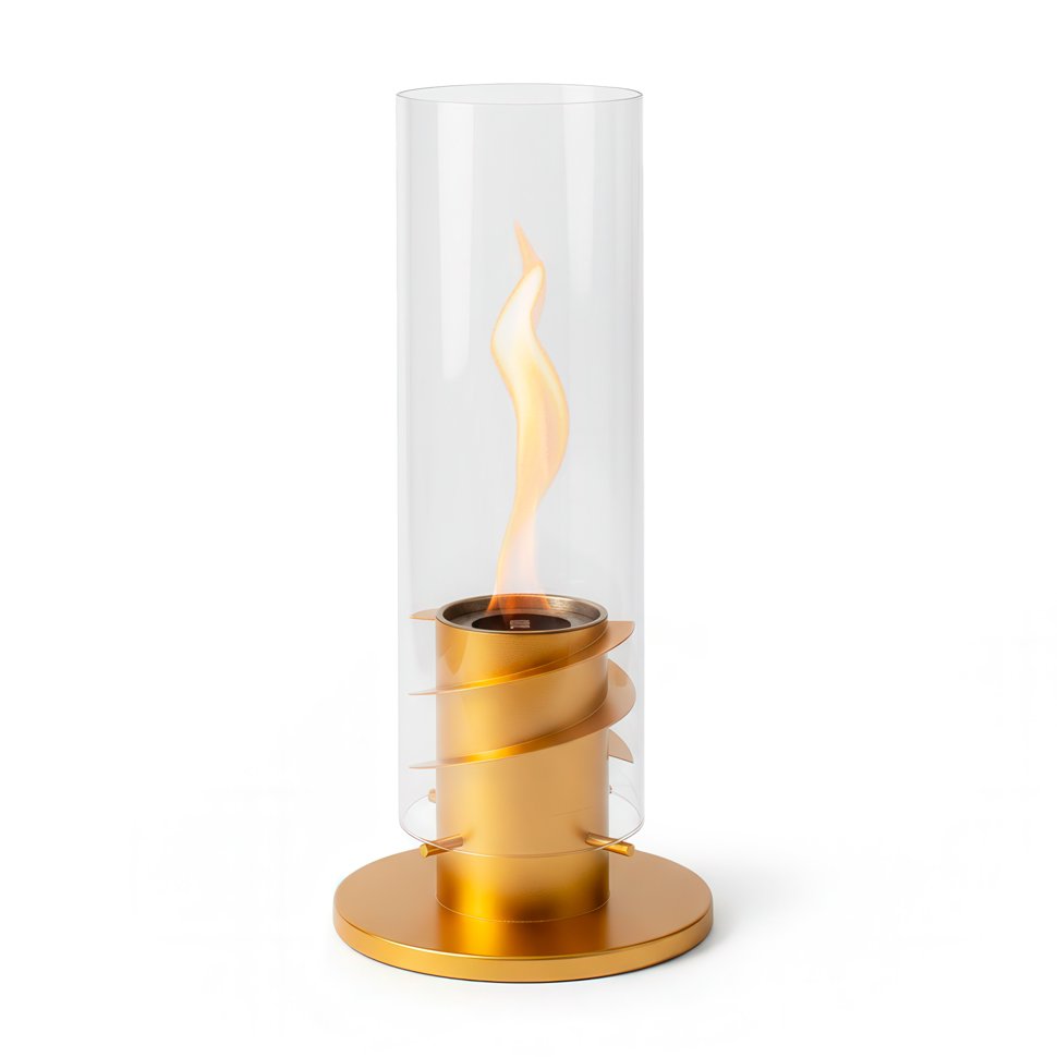 Настольный биокамин Свеча, золотой Настольный биокамин Свеча, золотой