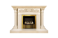 Биокамин в мраморном портале Firezo Filo d’oro, стандарт